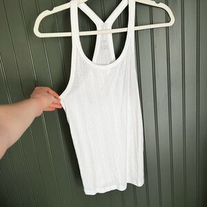 White Ribbed Women's Tank Top